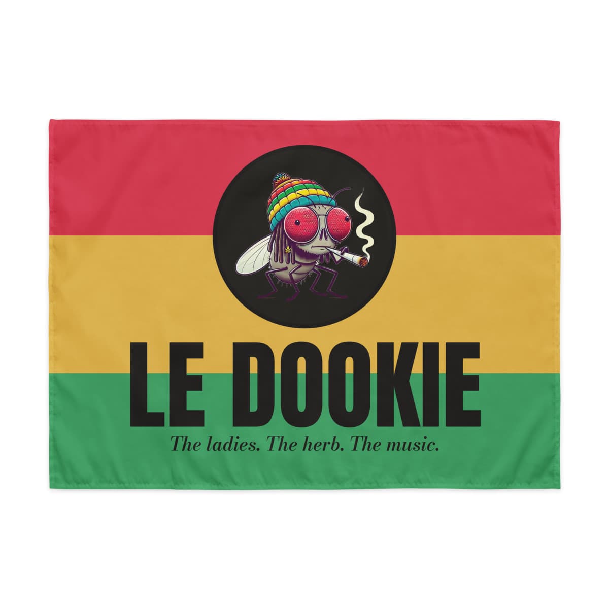 The Wall flag: a mockup from the printer.